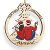 It's Merry Everything When We're Together - Couple Personalized Custom Ornament - Wood Custom Shaped - Christmas Gift For Husband Wife, Anniversary, First Christmas