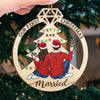 It's Merry Everything When We're Together - Couple Personalized Custom Ornament - Wood Custom Shaped - Christmas Gift For Husband Wife, Anniversary, First Christmas