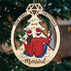 It's Merry Everything When We're Together - Couple Personalized Custom Ornament - Wood Custom Shaped - Christmas Gift For Husband Wife, Anniversary, First Christmas