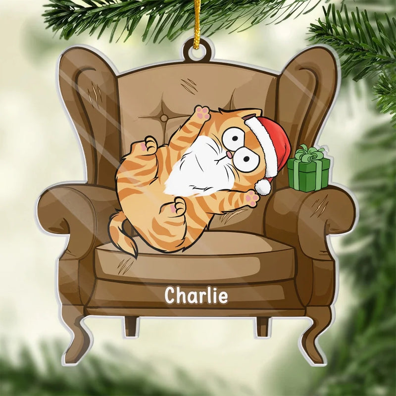 Custom Name Christmas Cat Gifts - Personalized Ornament