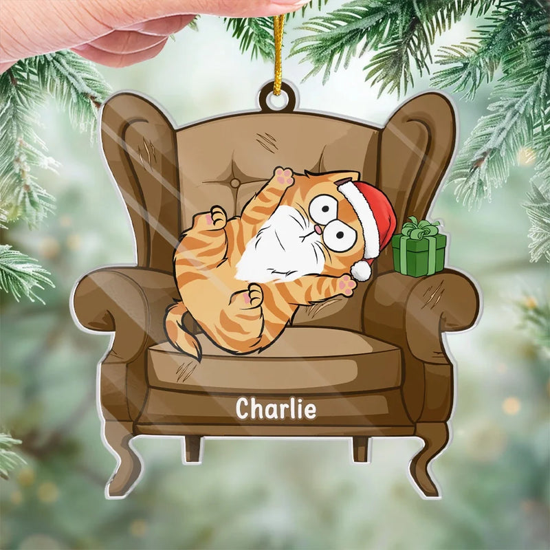 Custom Name Christmas Cat Gifts - Personalized Ornament