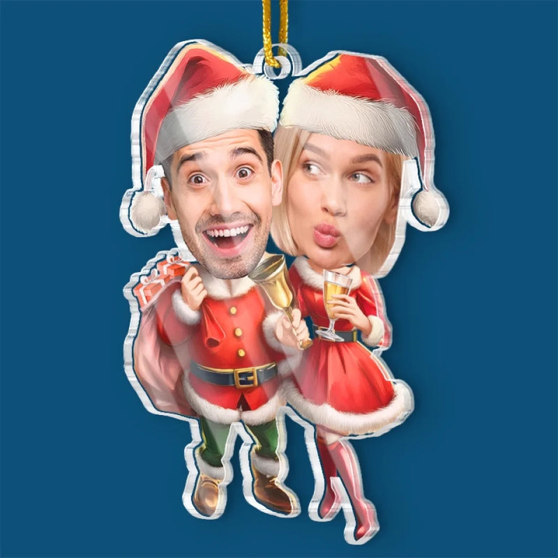 Custom Photo 'Tis The Season For Loving You - Couple Personalized Custom Ornament - Acrylic Custom Shaped - Christmas Gift For Husband Wife, Anniversary