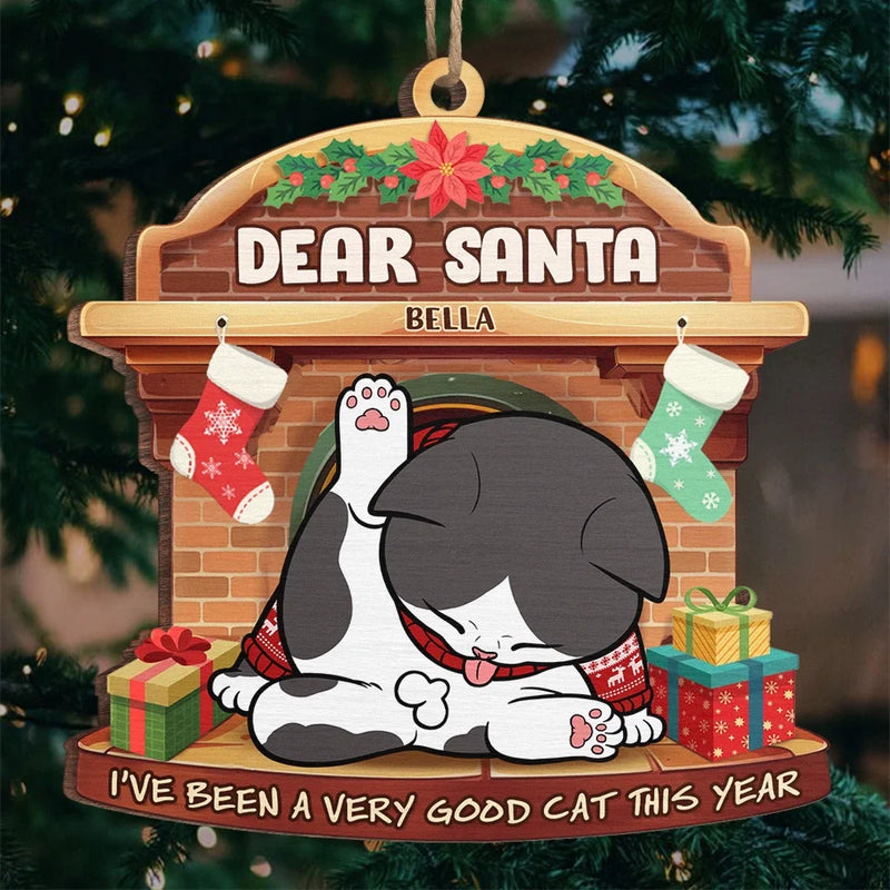 Custom Name Christmas Cat Gifts for Cat Lovers - Personalized Ornament