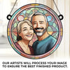 Custom Photo With You, I’m Home - Couple Personalized Window Hanging Suncatcher - Gift For Husband Wife, Anniversary