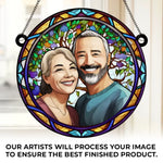 Custom Couple Photo Gifts - Personalized Suncatcher Ornament