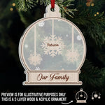 Custom Name Christmas Family Gifts - Personalized Wood & Acrylic Ornament