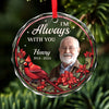Custom Photo Your Presence Is Missed Daily - Memorial Personalized Custom Circle Glass Ornament - Sympathy Gift For Family Members