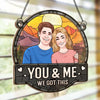 Ho, Ho, Home For Christmas - Couple Personalized Window Hanging Suncatcher Ornament - Christmas Gift For Husband Wife, Anniversary