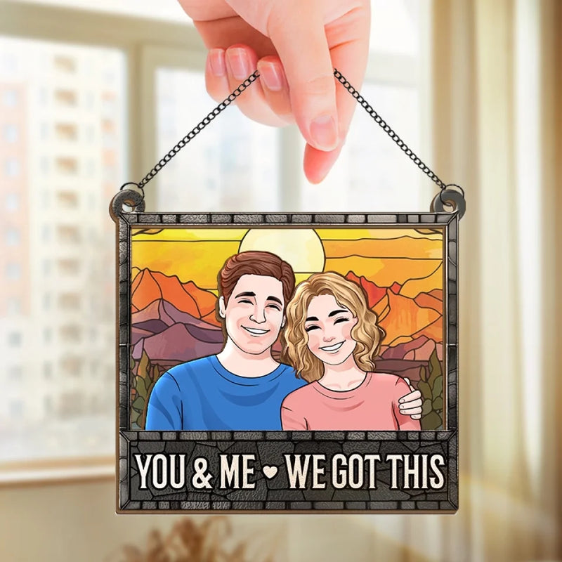 My Love For You Is Evergreen - Couple Personalized Window Hanging Suncatcher Ornament - Christmas Gift For Husband Wife, Anniversary