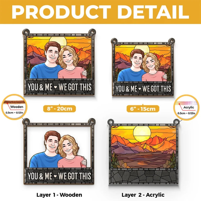 My Love For You Is Evergreen - Couple Personalized Window Hanging Suncatcher Ornament - Christmas Gift For Husband Wife, Anniversary