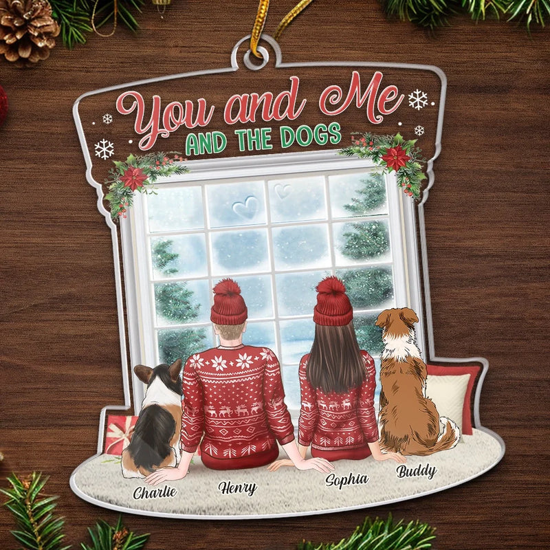 Happy Holidays From Our Pawfect Family - Couple Personalized Custom Ornament - Acrylic Custom Shaped - Christmas Gift For Husband Wife, Anniversary, Pet Owners, Pet Lovers