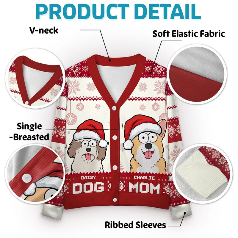 Wishing You A Furry Merry Christmas - Dog & Cat Personalized Custom Ugly Christmas Cardigan - Christmas Gift For Pet Owners, Pet Lovers