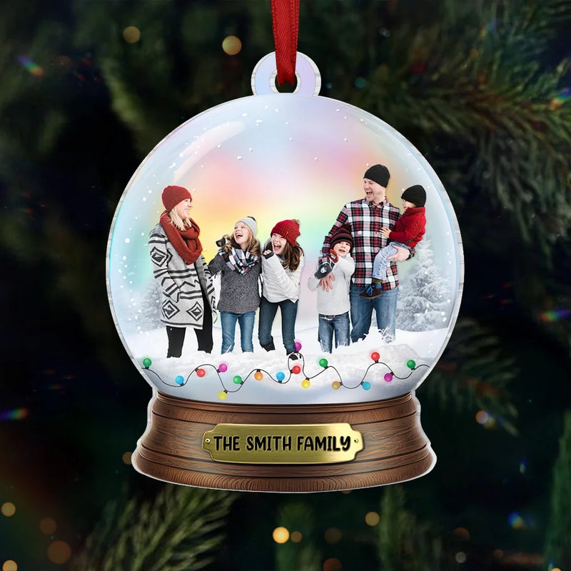 Custom Photo At Christmas, All Roads Lead Home - Family Personalized Custom Hologram Ornament - Christmas Gift For Family Members