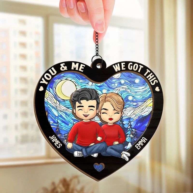 I Already Got The Best Present This Year - Couple Personalized Window Hanging Suncatcher Ornament - Christmas Gift For Husband Wife, Anniversary
