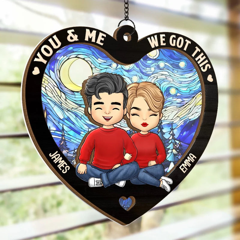 I Already Got The Best Present This Year - Couple Personalized Window Hanging Suncatcher Ornament - Christmas Gift For Husband Wife, Anniversary