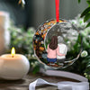 The Love Between A Mother And Daughter Is Forever - Family Personalized Custom Circle Glass Ornament - Christmas Gift For Mom, Daughter