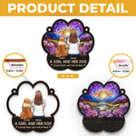 Custom Name Girl and Her Dog Gifts for Dog Lovers - Personalized Suncatcher Ornament