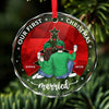 The Holly To My Jolly - Couple Personalized Custom Circle Glass Ornament - Christmas Gift For Husband Wife, Anniversary, First Christmas