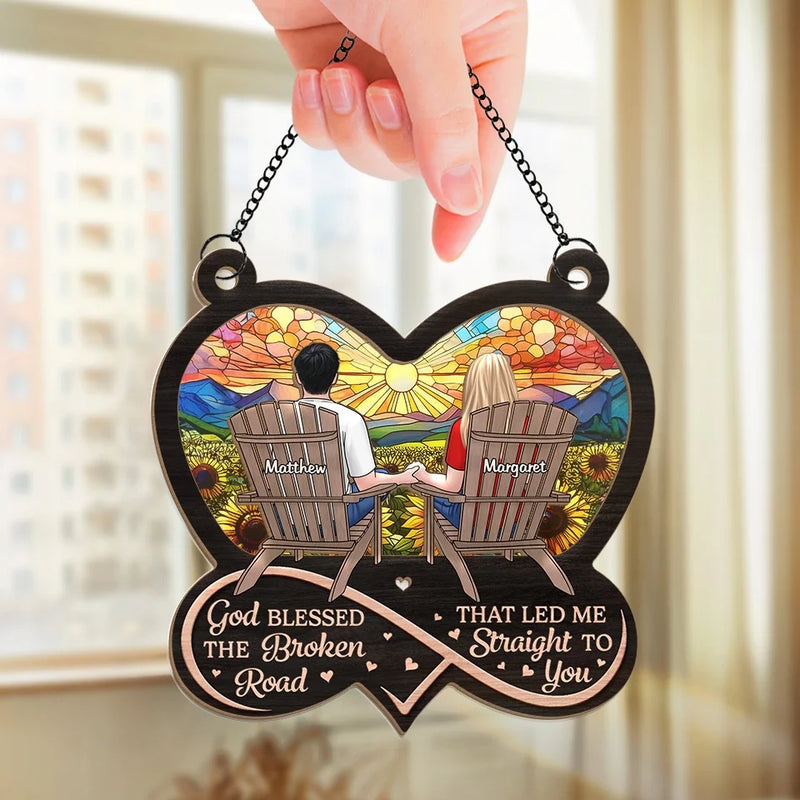 Together, We Create A Beautiful Journey - Couple Personalized Window Hanging Suncatcher Ornament - Christmas Gift For Husband Wife, Anniversary