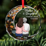 Custom Name Mother Daughter Christmas Gifts - Personalized Glass Ornament