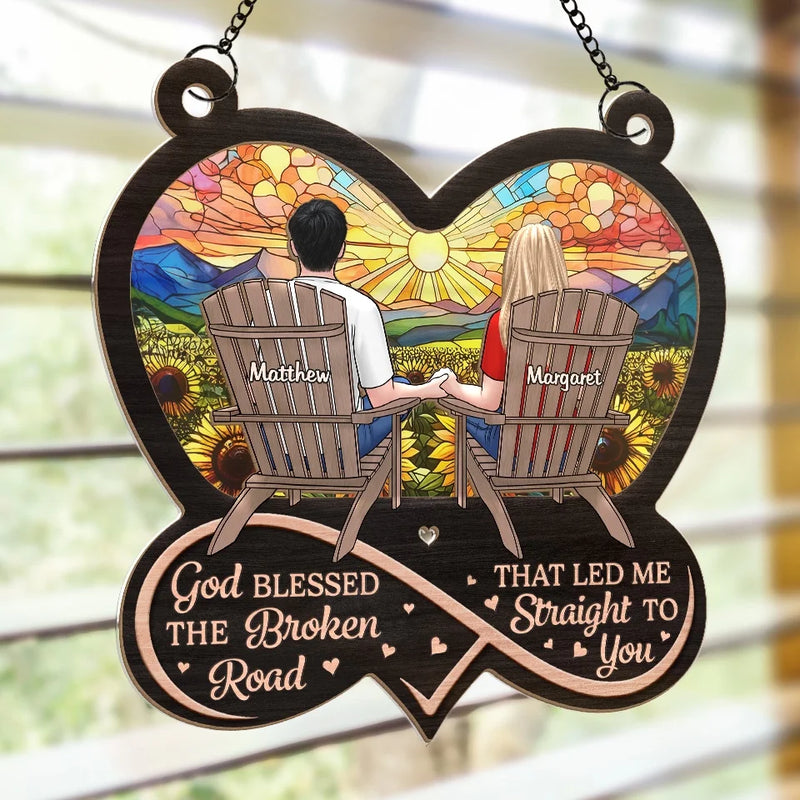 Together, We Create A Beautiful Journey - Couple Personalized Window Hanging Suncatcher Ornament - Christmas Gift For Husband Wife, Anniversary