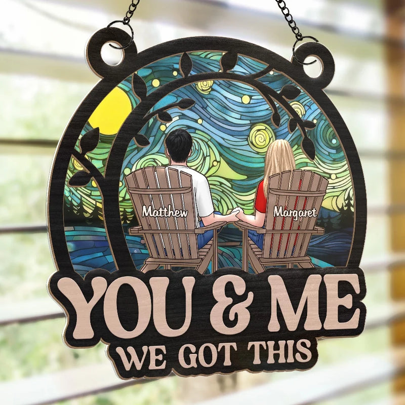 You Complete Me In Every Way - Couple Personalized Window Hanging Suncatcher Ornament - Christmas Gift For Husband Wife, Anniversary