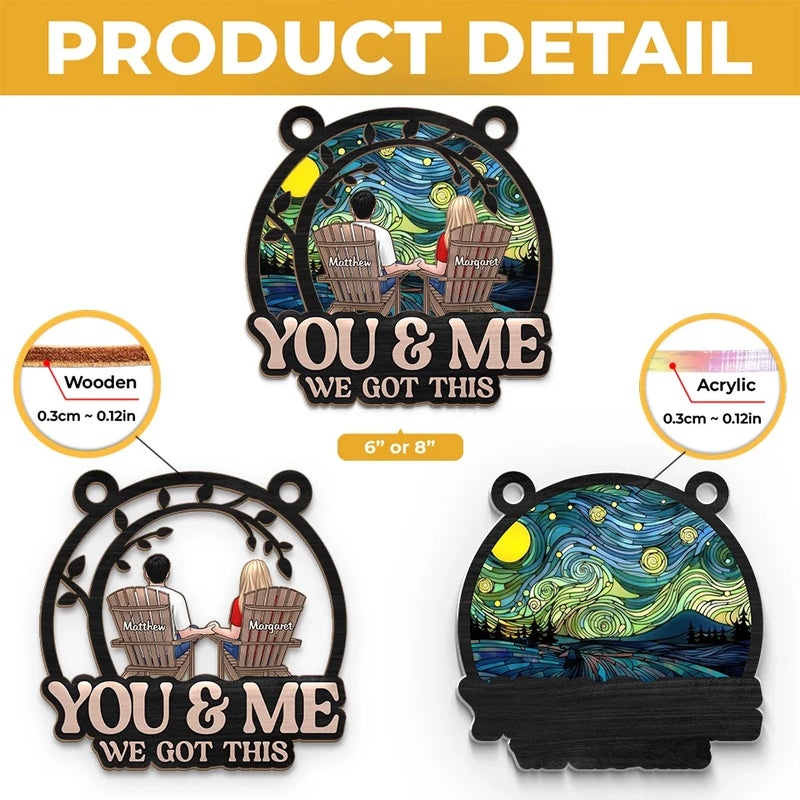 You Complete Me In Every Way - Couple Personalized Window Hanging Suncatcher Ornament - Christmas Gift For Husband Wife, Anniversary