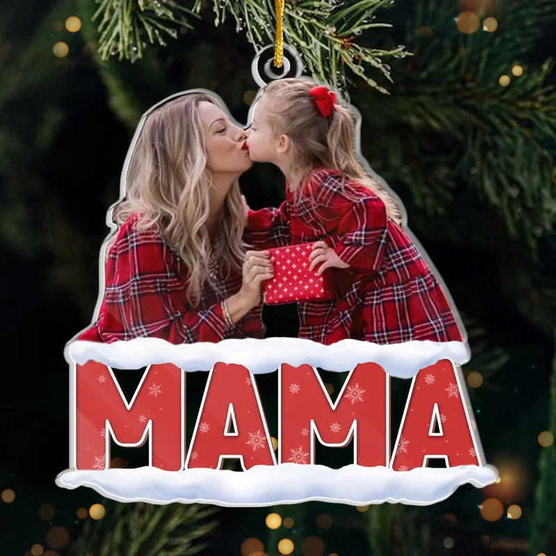 Custom Photo Mom And Daughter Make The Best Christmas Team - Family Personalized Custom Ornament - Acrylic Custom Shaped - Christmas Gift For Mom, Daughter