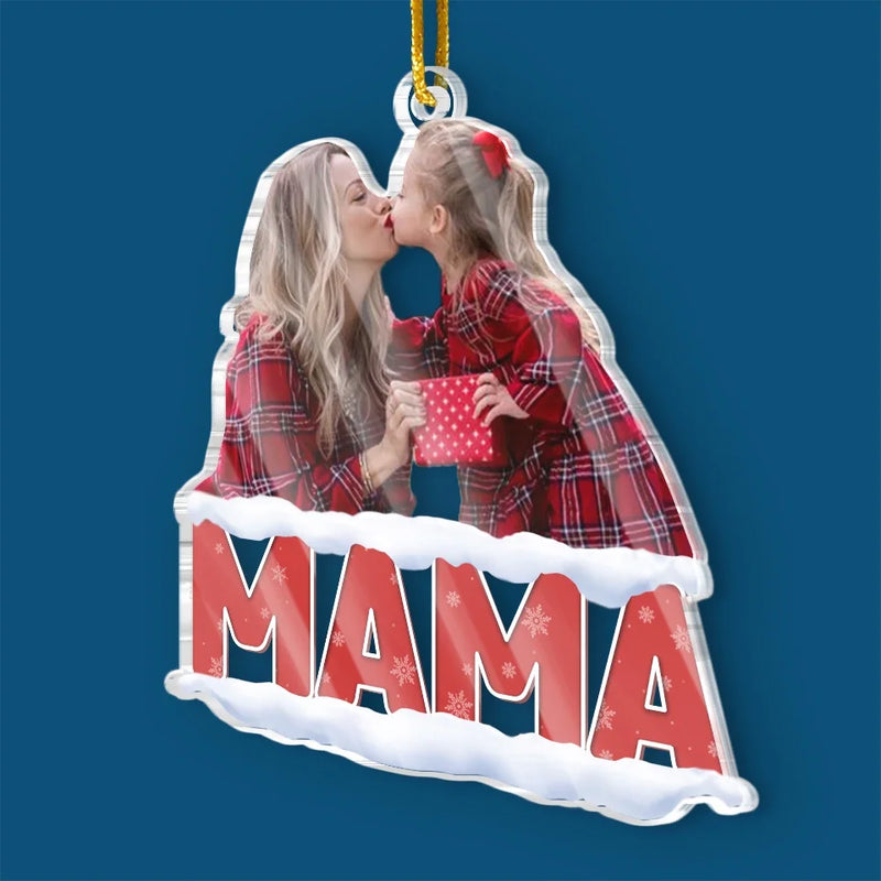 Custom Photo Mom And Daughter Make The Best Christmas Team - Family Personalized Custom Ornament - Acrylic Custom Shaped - Christmas Gift For Mom, Daughter