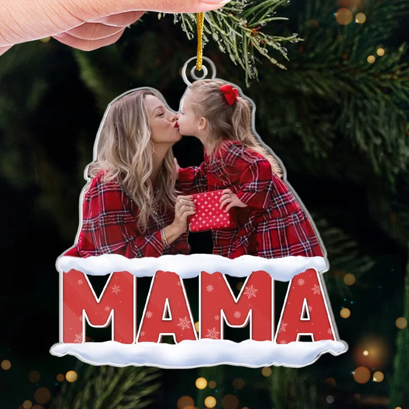 Custom Photo Mom And Daughter Make The Best Christmas Team - Family Personalized Custom Ornament - Acrylic Custom Shaped - Christmas Gift For Mom, Daughter