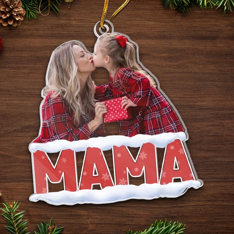 Custom Photo Mom And Daughter Make The Best Christmas Team - Family Personalized Custom Ornament - Acrylic Custom Shaped - Christmas Gift For Mom, Daughter