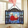 My Favorite Place To Be Is By Your Side - Couple Personalized Window Hanging Suncatcher Ornament - Christmas Gift For Husband Wife, Anniversary
