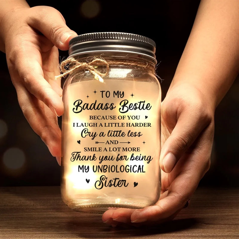 You Are A Blessing To My Life - Bestie Personalized Custom Mason Jar Light - Christmas Gift For Best Friends, BFF, Sisters