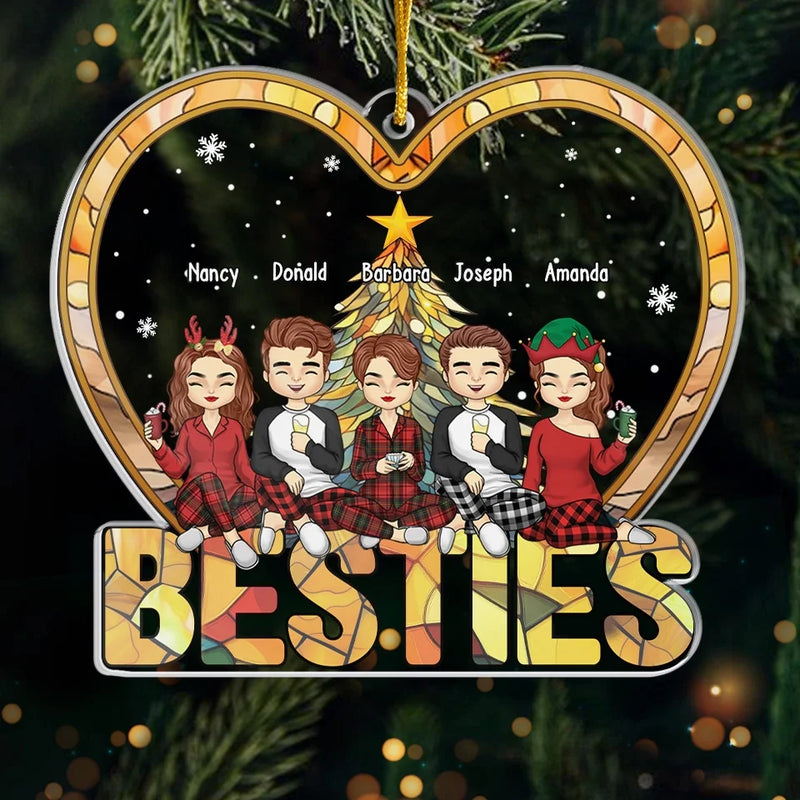 Custom Name Christmas Besties Gifts for Friends - Personalized Ornament