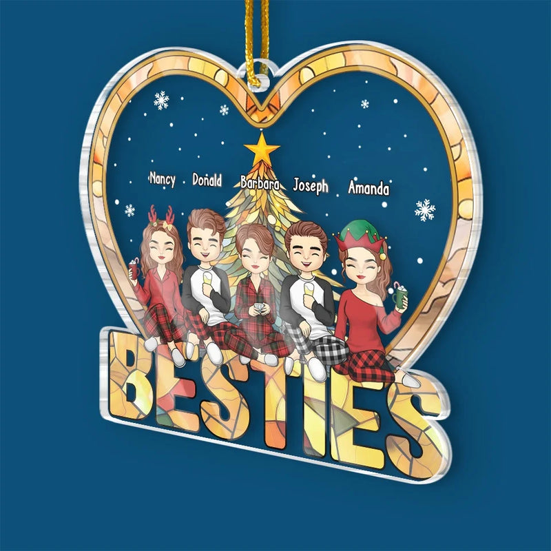 Custom Name Christmas Besties Gifts for Friends - Personalized Ornament