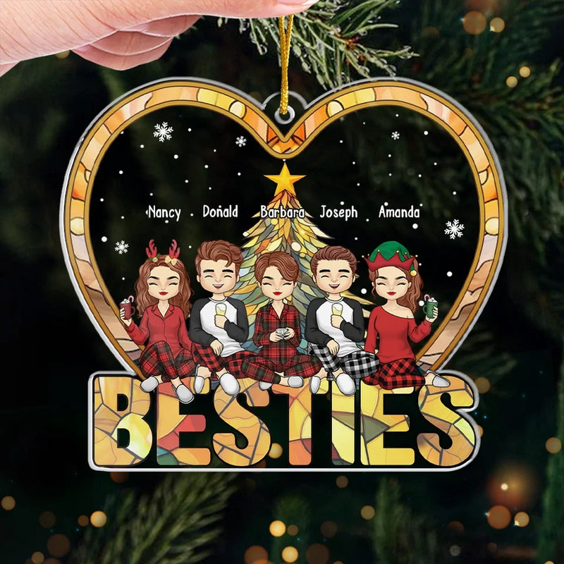 Custom Name Christmas Besties Gifts for Friends - Personalized Ornament