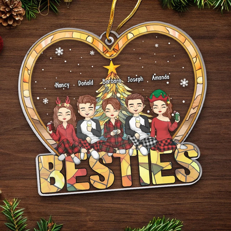 Custom Name Christmas Besties Gifts for Friends - Personalized Ornament