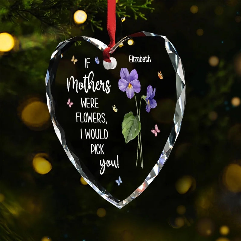 Grandmother Opens Up A New World Of Change - Family Personalized Custom Heart Glass Ornament - Christmas Gift For Mom, Daughter