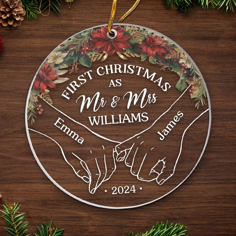 Two Hearts, One Special Christmas - Couple Personalized Custom Ornament - Acrylic Custom Shaped - Christmas Gift For Husband Wife, Anniversary, First Christmas