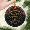 My Heart Is As Full As These Christmas Lights Are Bright - Couple Personalized Custom Ornament - Ceramic Round Shaped - Christmas Gift For Husband Wife, Anniversary, First Christmas