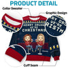 Merry And Bright With My Bestie By My Side - Bestie Personalized Custom Ugly Sweatshirt - Unisex Wool Jumper - Christmas Gift For Best Friends, BFF, Sisters