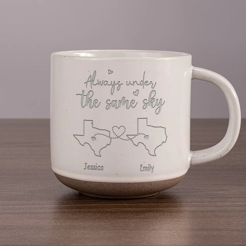 Custom Name Long Distance Gifts for Loved Ones - Personalized Pottery Mug