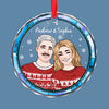 I Love You Even More Than Christmas - Couple Personalized Custom Circle Glass Ornament - Christmas Gift For Husband Wife, Anniversary