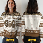 Custom Name Leopard Print Christmas Gifts for GiGi - Personalized Sweatshirt