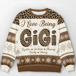 Custom Name Leopard Print Christmas Gifts for GiGi - Personalized Sweatshirt