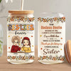 Thank You For Being My Unbiological Sister - Bestie Personalized Custom Glass Cup, Iced Coffee Cup - Gift For Best Friends, BFF, Sisters