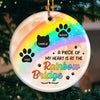 I Wish The Rainbow Bridge Had Visiting Hours - Memorial Personalized Custom Ornament - Ceramic Round Shaped - Sympathy Gift, Christmas Gift For Pet Owners, Pet Lovers