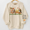 Laughter Fills The Home Where Family Gather - Family Personalized Custom Unisex Sweatshirt With Design On Sleeve - Autumn Fall Gift For Mom, Grandma