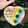 I Crossed The Rainbow Bridge Knowing I Was Loved - Memorial Personalized Custom Ornament - Ceramic Heart Shaped - Sympathy Gift, Christmas Gift For Pet Owners, Pet Lovers