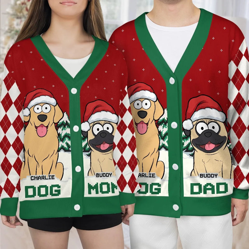 Paws To Enjoy The Season - Dog & Cat Personalized Custom Ugly Christmas Cardigan - Christmas Gift For Pet Owners, Pet Lovers